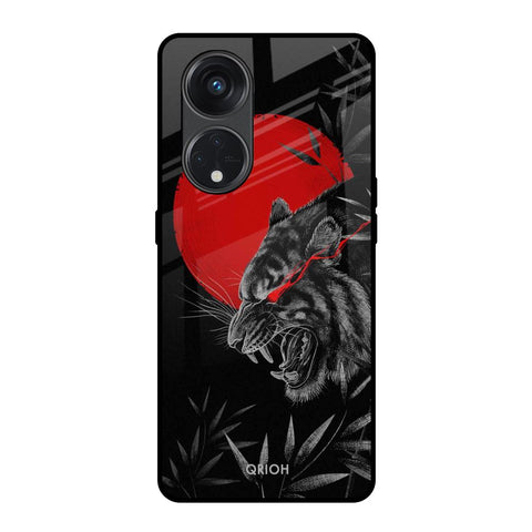 Red Moon Tiger Glossy Case for Oppo Reno8T 5G
