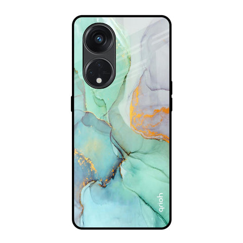 Green Marble Glossy Case for Oppo Reno8T 5G