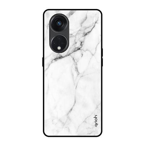 Modern White Marble Glossy Case for Oppo Reno8T 5G