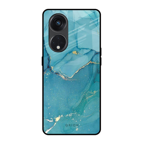 Blue Golden Glitter Glossy Case for Oppo Reno8T 5G