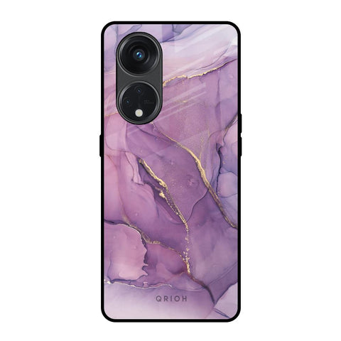 Purple Gold Marble Glossy Case for Oppo Reno8T 5G