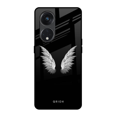 White Angel Wings Glossy Case for Oppo Reno8T 5G
