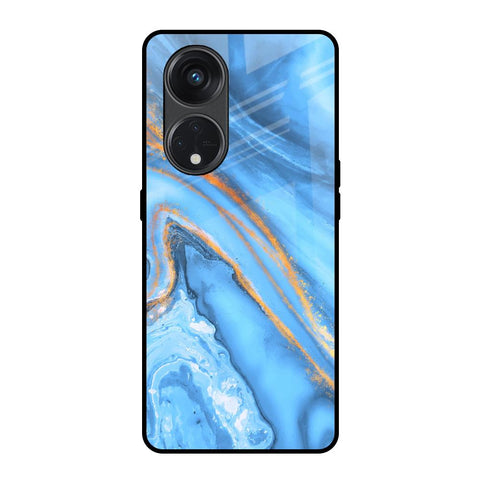 Vibrant Blue Marble Glossy Case for Oppo Reno8T 5G