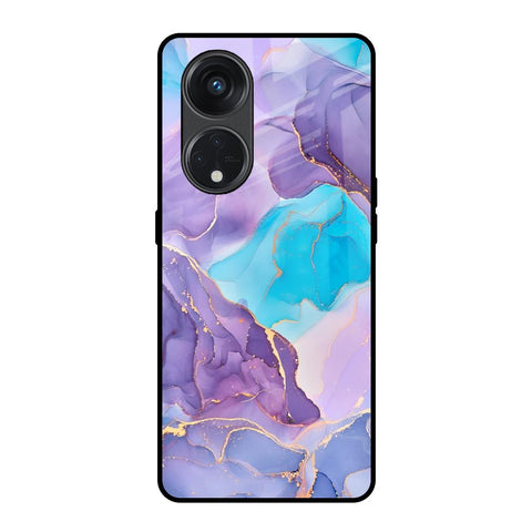 Alcohol ink Marble Glossy Case for Oppo Reno8T 5G