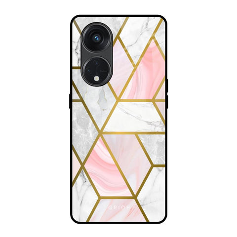 Geometrical Marble Glossy Case for Oppo Reno8T 5G