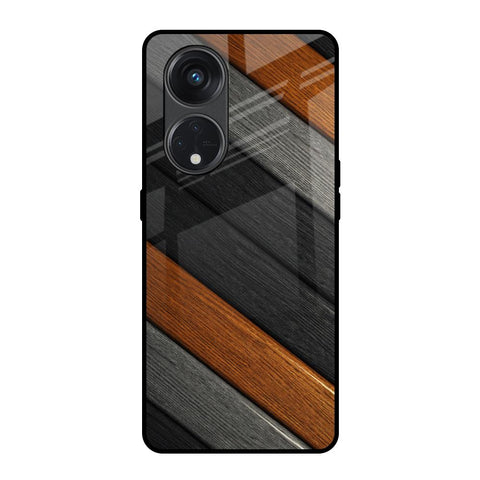 Tri Color Wood Glossy Case for Oppo Reno8T 5G