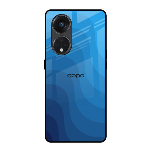 Blue Wave Abstract Glossy Case for Oppo Reno8T 5G