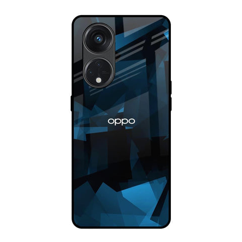 Polygonal Blue Box Glossy Case For Oppo Reno8T 5G