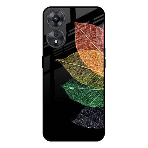 Colorful Leaves Glossy Case for Oppo A58 5G