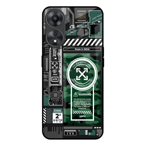 Green Camo Circuit Glossy Case for Oppo A58 5G