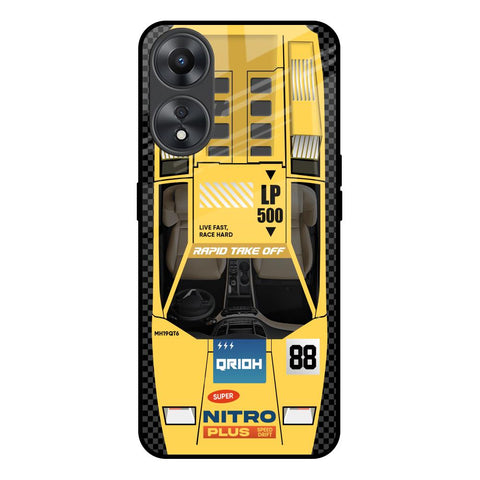Yellow Racing Car Glossy Case for Oppo A58 5G