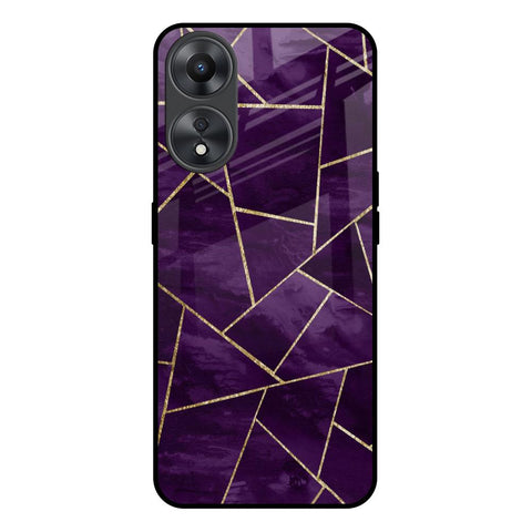 Geometric Purple Glossy Case For Oppo A58 5G