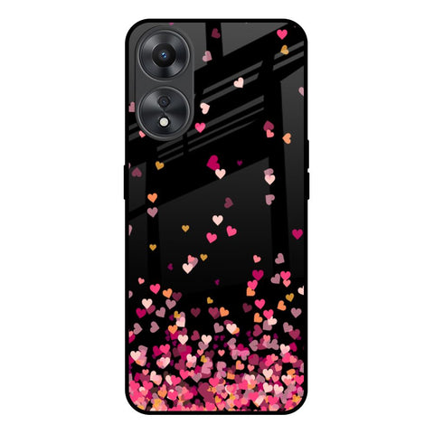 Heart Rain Fall Glossy Case For Oppo A58 5G