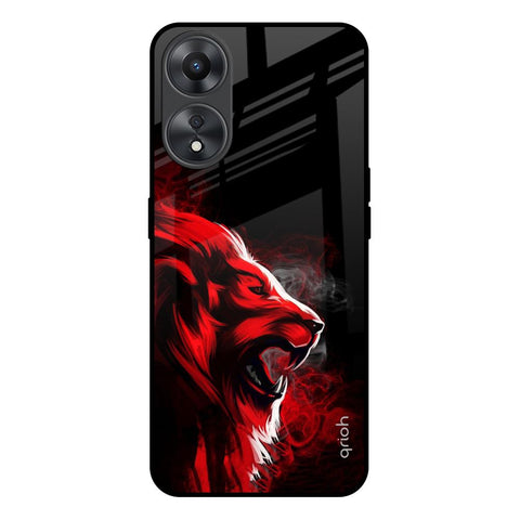Red Angry Lion Glossy Case for Oppo A58 5G
