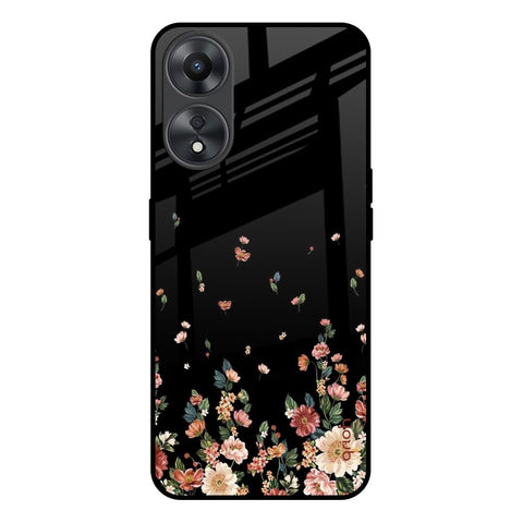 Floating Floral Print Glossy Case for Oppo A58 5G