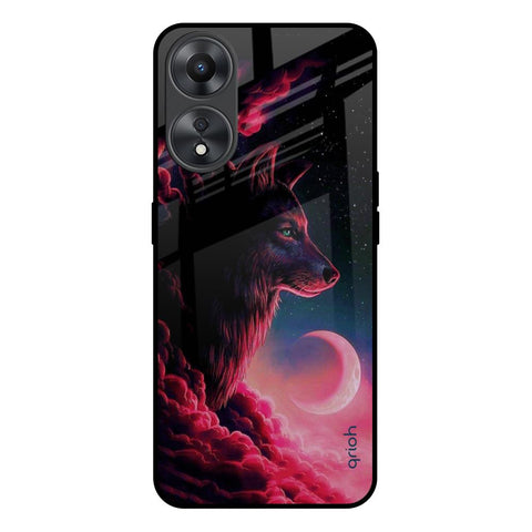 Moon Wolf Glossy Case for Oppo A58 5G