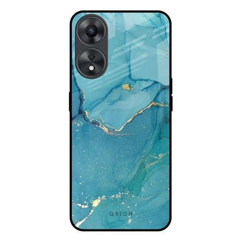 Blue Golden Glitter Glossy Case for Oppo A58 5G