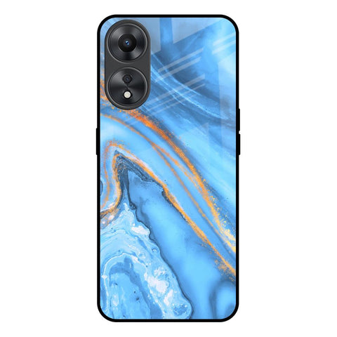 Vibrant Blue Marble Glossy Case for Oppo A58 5G