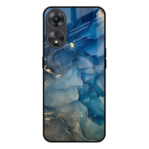 Blue Cool Marble Glossy Case for Oppo A58 5G