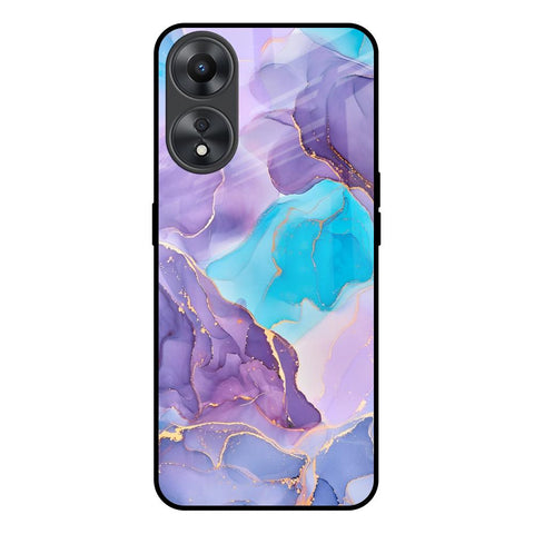 Alcohol ink Marble Glossy Case for Oppo A58 5G