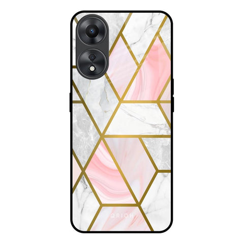 Geometrical Marble Glossy Case for Oppo A58 5G