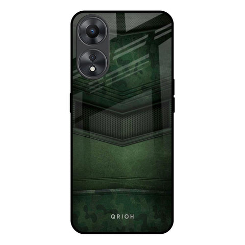 Green Leather Glossy Case for Oppo A58 5G