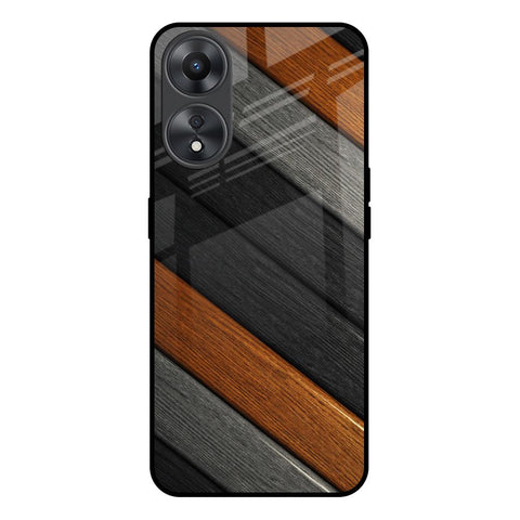 Tri Color Wood Glossy Case for Oppo A58 5G