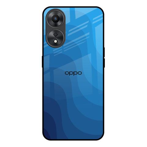 Blue Wave Abstract Glossy Case for Oppo A58 5G