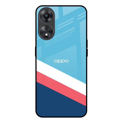 Pink & White Stripes Glossy Case For Oppo A58 5G