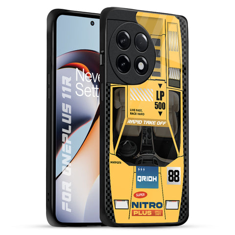 Yellow Racing Car Glossy Case for OnePlus 11R 5G