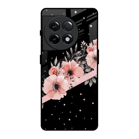 Floral Black Band Glossy Case For OnePlus 11R 5G