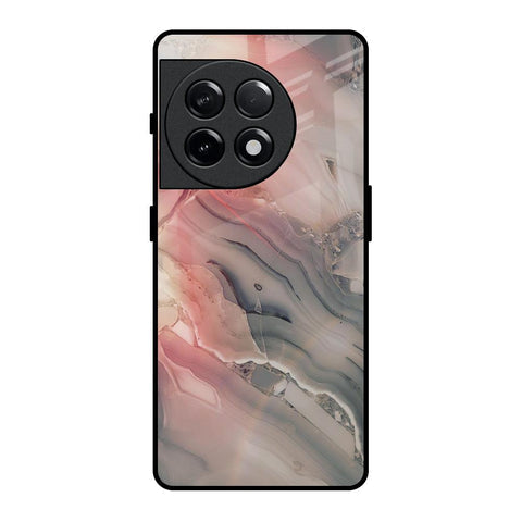 Pink And Grey Marble Glossy Case For OnePlus 11R 5G