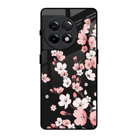 Black Cherry Blossom Glossy Case for OnePlus 11R 5G