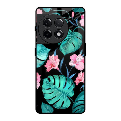 Tropical Leaves & Pink Flowers Glossy Case for OnePlus 11R 5G