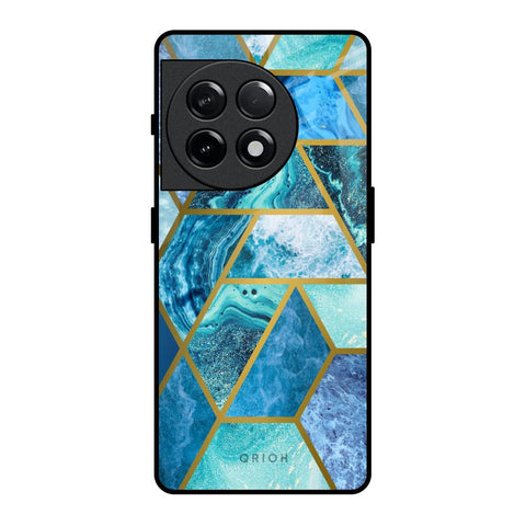 Turquoise Geometrical Marble Glossy Case for OnePlus 11R 5G