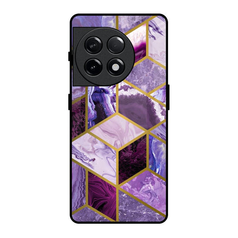 Purple Rhombus Marble Glossy Case for OnePlus 11R 5G