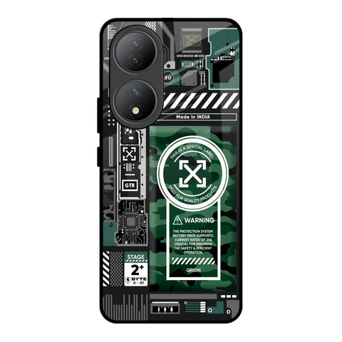 Green Camo Circuit Glossy Case for Vivo Y100 5G