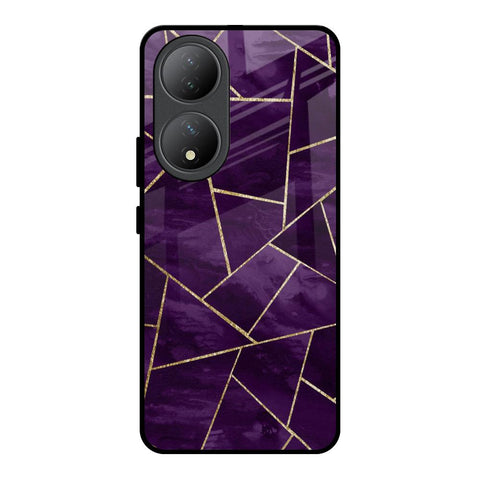 Geometric Purple Glossy Case For Vivo Y100 5G