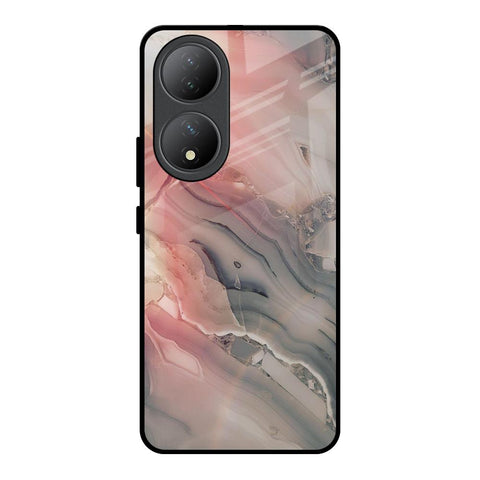 Pink And Grey Marble Glossy Case For Vivo Y100 5G