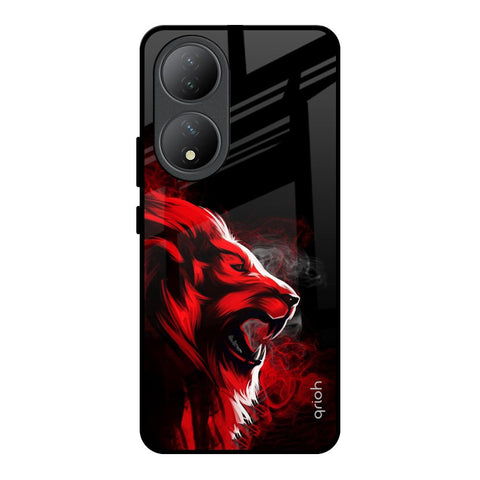 Red Angry Lion Glossy Case for Vivo Y100 5G