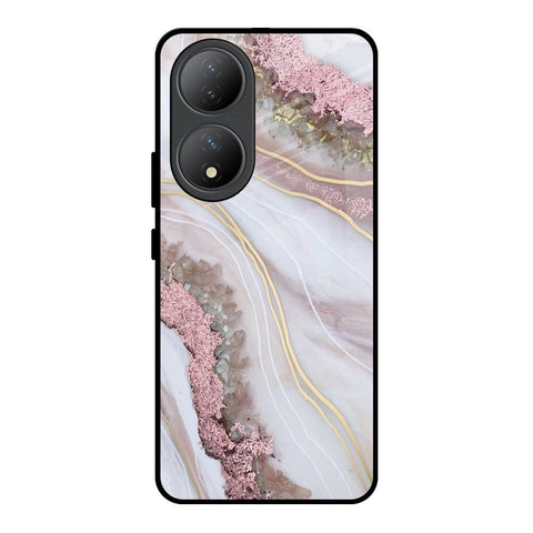 Pink & Gold Gllitter Marble Glossy Case for Vivo Y100 5G