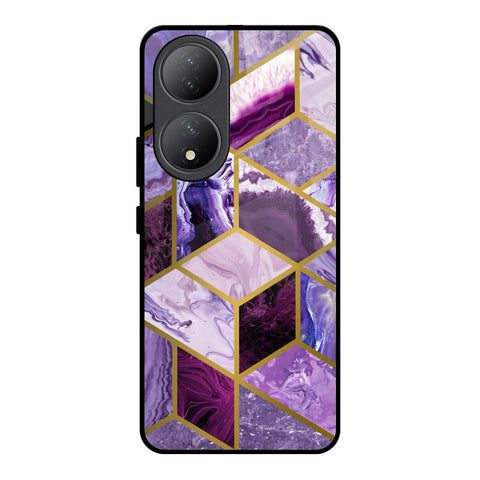 Purple Rhombus Marble Glossy Case for Vivo Y100 5G