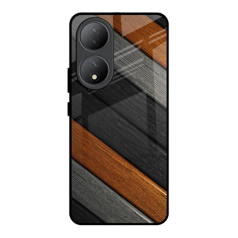 Tri Color Wood Glossy Case for Vivo Y100 5G