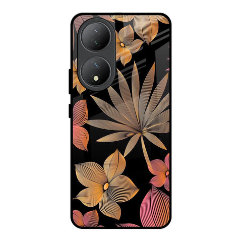 Lines Pattern Flowers Glossy Case for Vivo Y100 5G