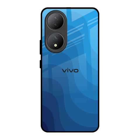 Blue Wave Abstract Glossy Case for Vivo Y100 5G