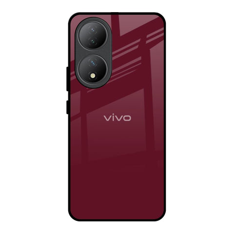 Classic Burgundy Glossy Case for Vivo Y100 5G