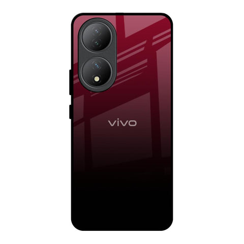 Wine Red Glossy Case For Vivo Y100 5G