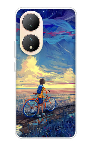 Riding Bicycle to Dreamland Soft Cover for Vivo Y100 5G