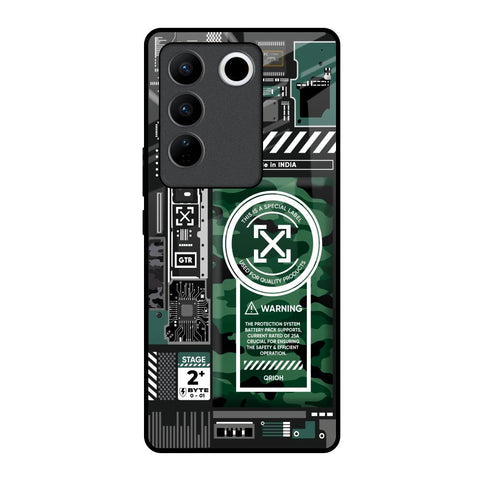 Green Camo Circuit Glossy Case for Vivo V27 5G
