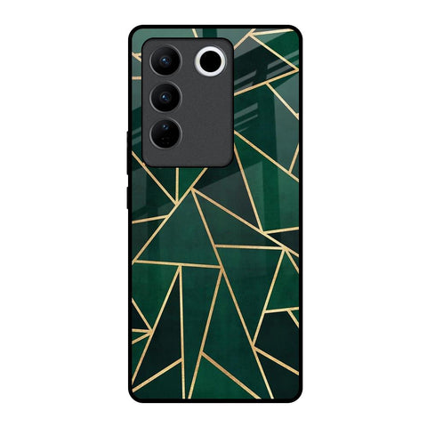 Abstract Green Glossy Case For Vivo V27 5G